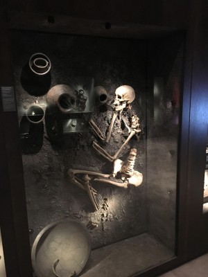 Figure 12: Reconstruction of a woman’s grave, Moesgaard Museum (Photograph: M. Schlanker)
